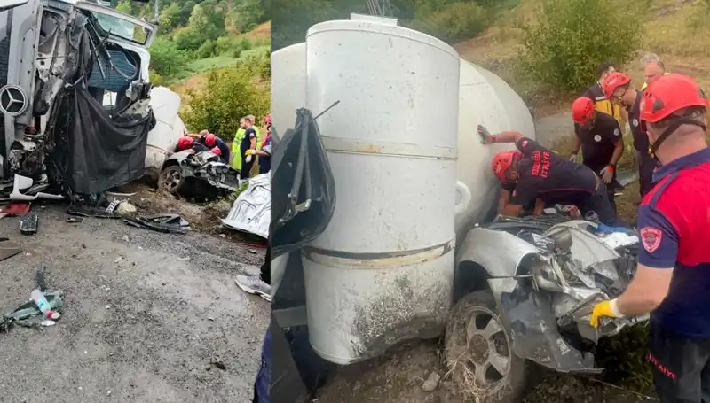 Beton Mikseri Kazası: Otomobilin Üzerine Devrildi, 1 Kayıp 1 Yaralı